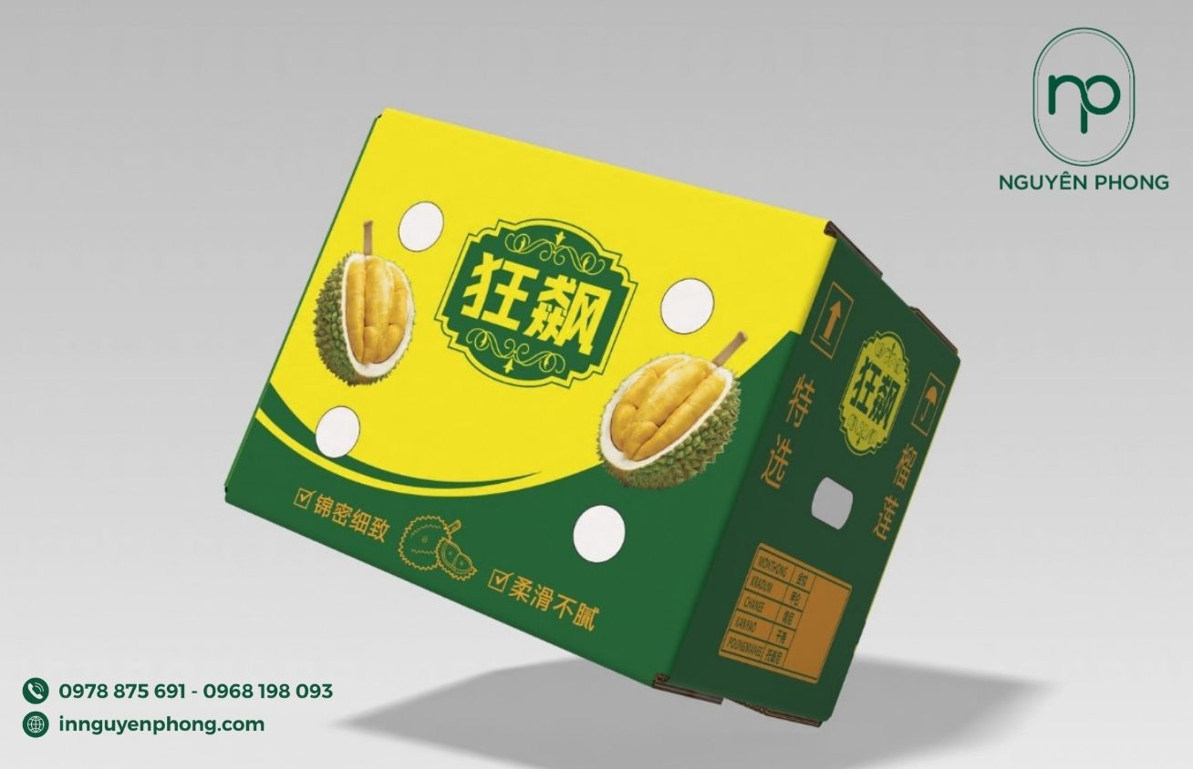 Thùng carton đựng sầu riêng chuẩn quy cách